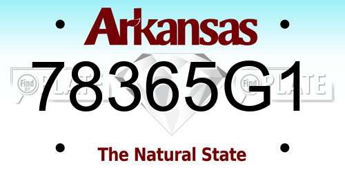 78365G1 Arkansas License Plate