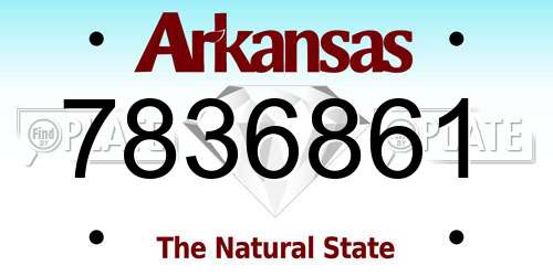 7836861 Arkansas License Plate