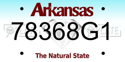 78368G1 Arkansas License Plate