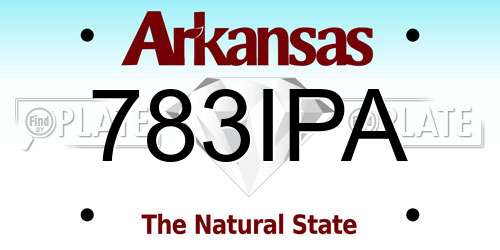 783IPA Arkansas License Plate