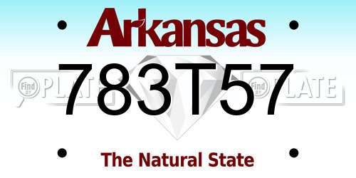 783T57 Arkansas License Plate
