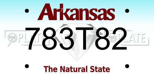 783T82 Arkansas License Plate