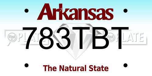 783TBT Arkansas License Plate