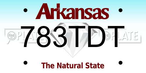 783TDT Arkansas License Plate