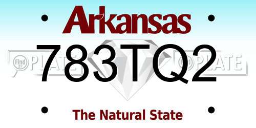 783TQ2 Arkansas License Plate