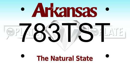 783TST Arkansas License Plate