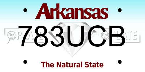 783UCB Arkansas License Plate