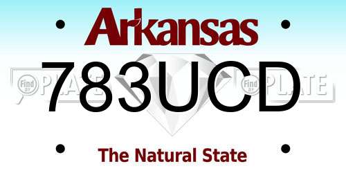 783UCD Arkansas License Plate