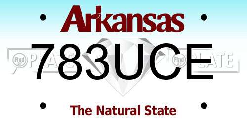 783UCE Arkansas License Plate