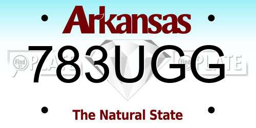 783UGG Arkansas License Plate