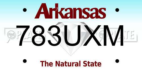 783UXM Arkansas License Plate