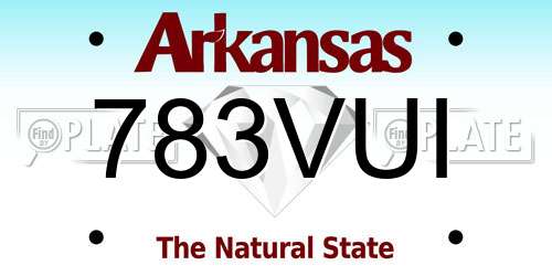 783VUI Arkansas License Plate