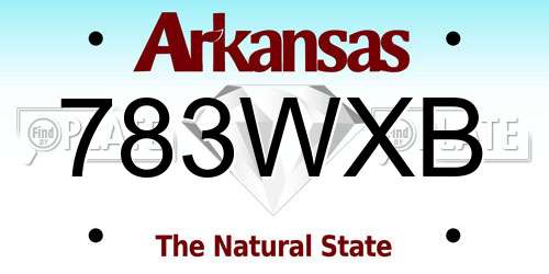 783WXB Arkansas License Plate