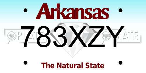 783XZY Arkansas License Plate