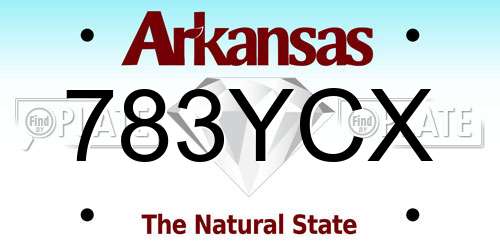 783YCX Arkansas License Plate