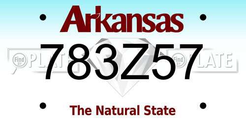 783Z57 Arkansas License Plate