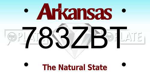 783ZBT Arkansas License Plate