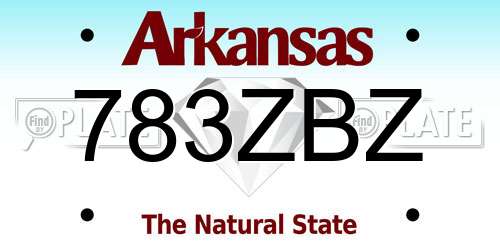 783ZBZ Arkansas License Plate