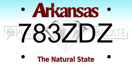 783ZDZ Arkansas License Plate
