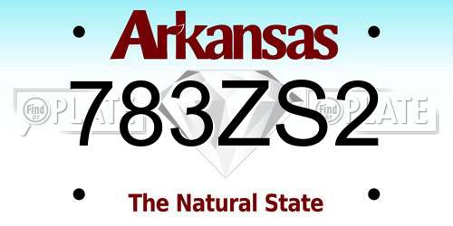 783ZS2 Arkansas License Plate