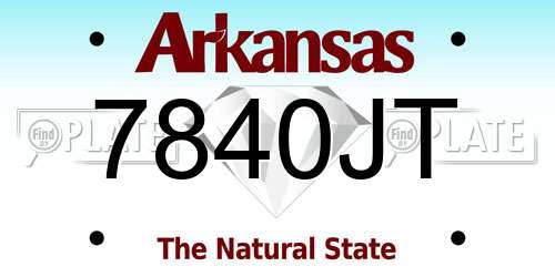 7840JT Arkansas License Plate