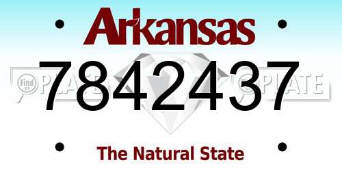 7842437 Arkansas License Plate