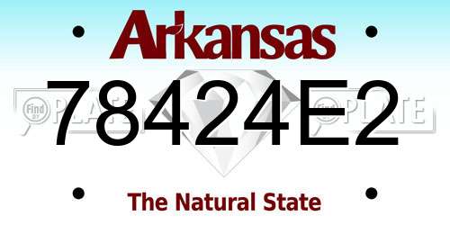 78424E2 Arkansas License Plate