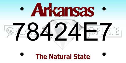 78424E7 Arkansas License Plate
