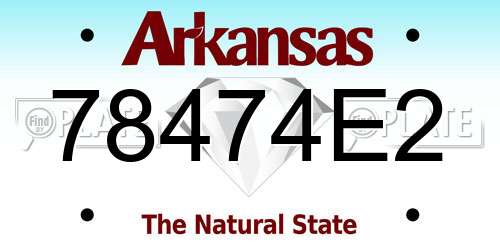 78474E2 Arkansas License Plate