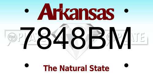 7848BM Arkansas License Plate
