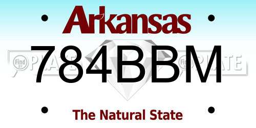 784BBM Arkansas License Plate