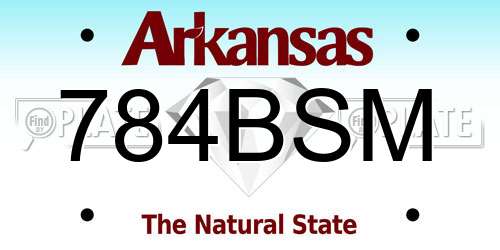 784BSM Arkansas License Plate