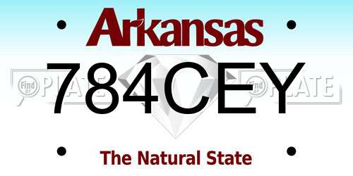 784CEY Arkansas License Plate