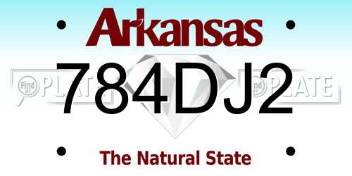 784DJ2 Arkansas License Plate