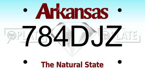 784DJZ Arkansas License Plate