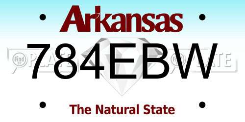 784EBW Arkansas License Plate