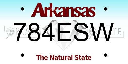 784ESW Arkansas License Plate