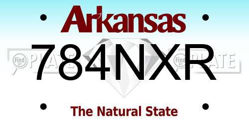 784NXR Arkansas License Plate
