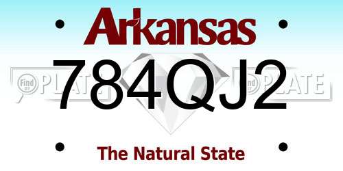 784QJ2 Arkansas License Plate