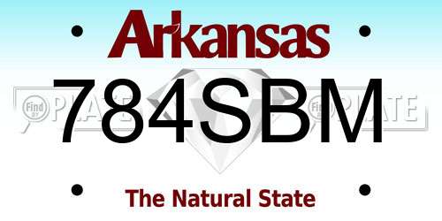 784SBM Arkansas License Plate