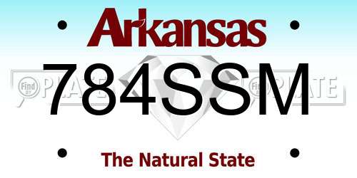 784SSM Arkansas License Plate