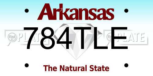784TLE Arkansas License Plate