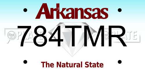 784TMR Arkansas License Plate