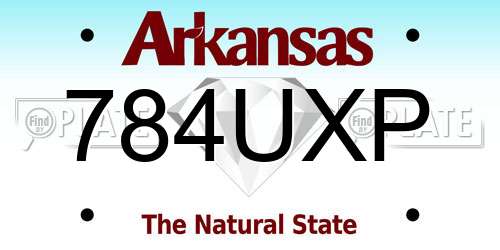784UXP Arkansas License Plate