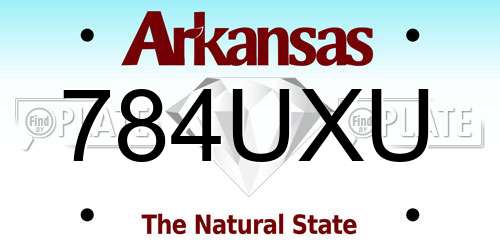 784UXU Arkansas License Plate
