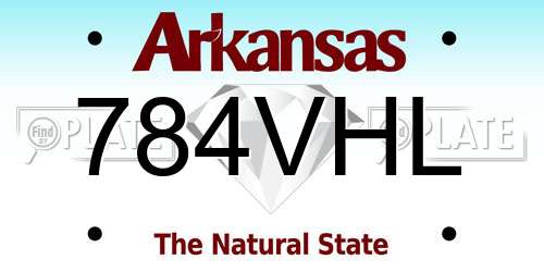 784VHL Arkansas License Plate