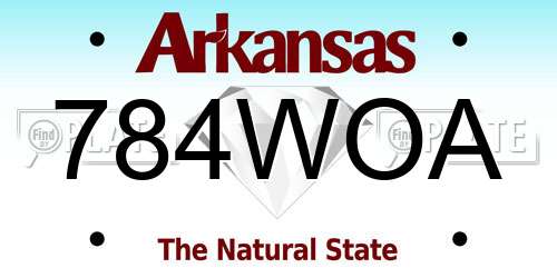 784WOA Arkansas License Plate
