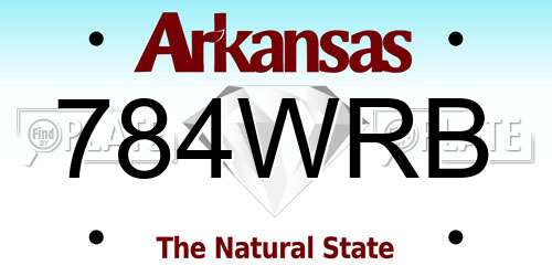 784WRB Arkansas License Plate