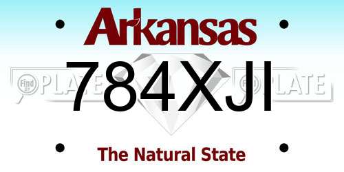 784XJI Arkansas License Plate
