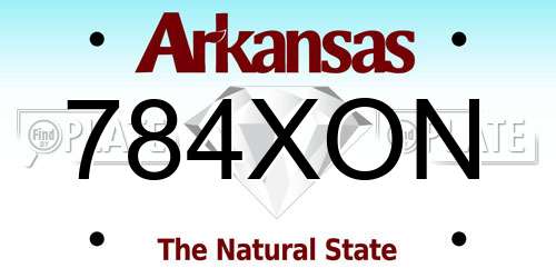 784XON Arkansas License Plate